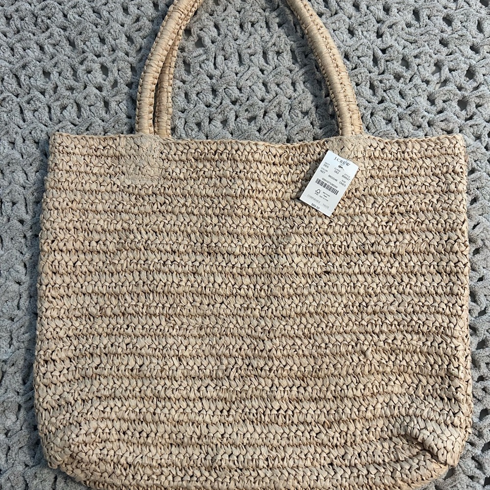 J. Crew Factory Natural Straw Tote